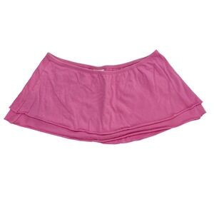 Vintage Roxy Paradise Pink Low Rise Mini Micro Skirt Layered Raw Hem USA Made XL